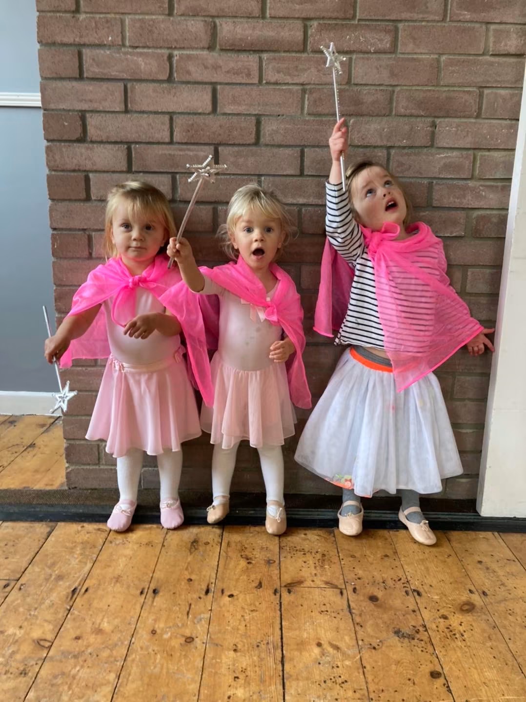 Little dancers dressed as fairies with wands